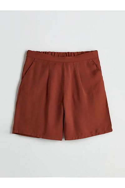 LC Waikiki Γυναικείο σορτς LCWAIKIKI Classic Brown με ελαστική μέση Modal Blend