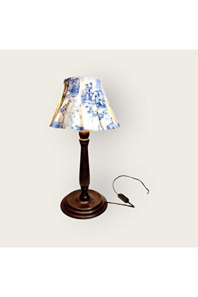 PERİ COLLECTİON Wintage Wood Ahşap Abajur-Kahve