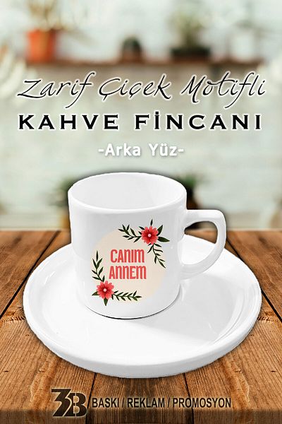 3B BASKI REKLAM PROMOSYON My Lady Series Coffee Cup and Saucer-My Lady Mother-3Bfi̇ncan003