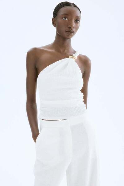 H&M Wide linen-blend trousers