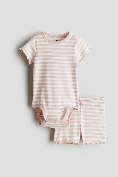 H&M 2-piece ribbed cotton set