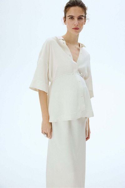 H&M MAMA Before & After Tie-belt shirt