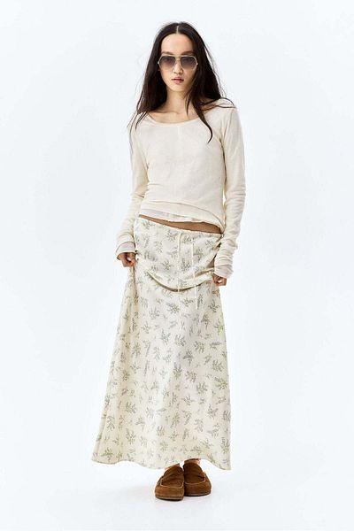 H&M Satin drawstring skirt