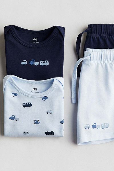 H&M 4-piece cotton jersey set