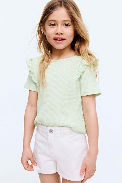 H&M Flounce-trimmed cotton top