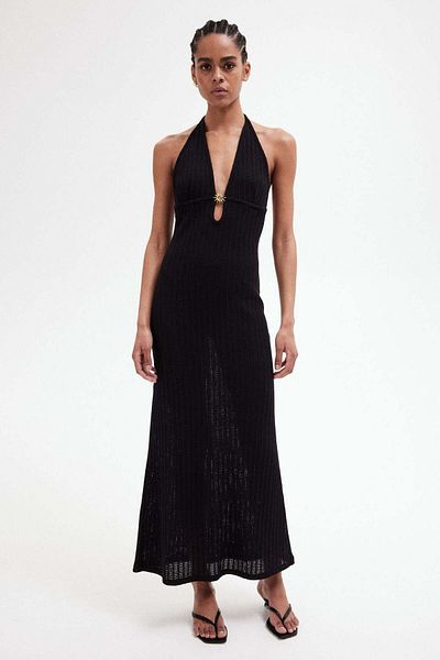 H&M Embellished pointelle-knit dress