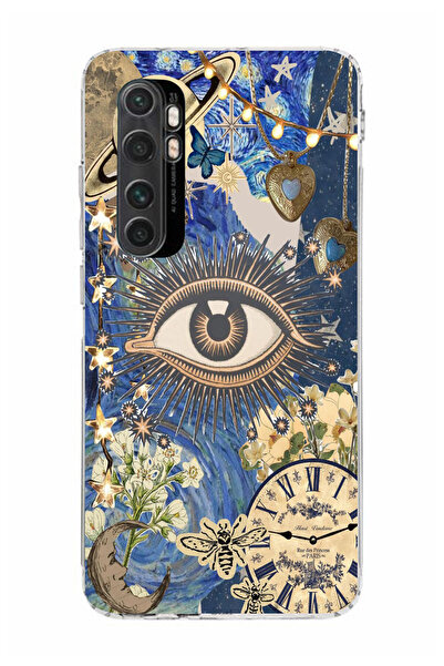 moonset Xiaomi Mi Note 10 Lite Uyumlu Göz Tasarımlı Baskılı Şeffaf Telefon Kı...