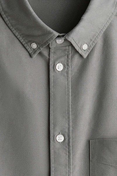 H&M Regular Fit Short-sleeved Oxford shirt