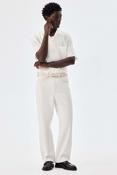 H&M Regular Fit Linen-blend resort shirt