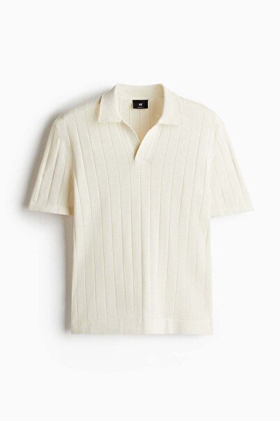 H&M Regular Fit Linen-blend polo shirt
