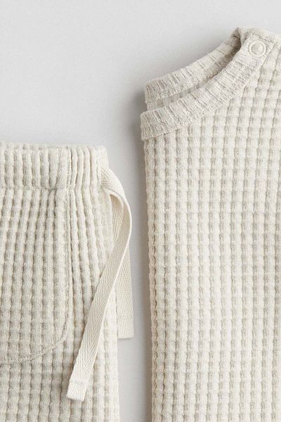 H&M 2-piece waffled cotton set