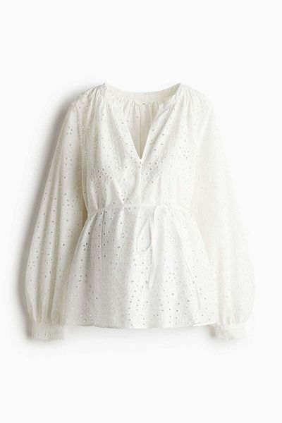 H&M MAMA Before & After Broderie anglaise blouse