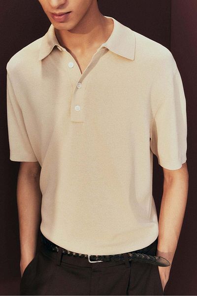 H&M Regular Fit Fine-knit Polo Shirt