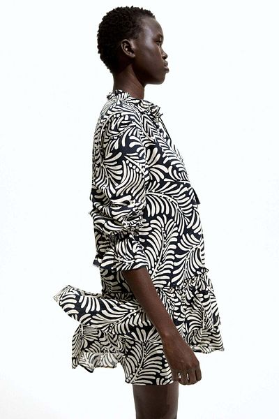 H&M Flounced tie-belt dress