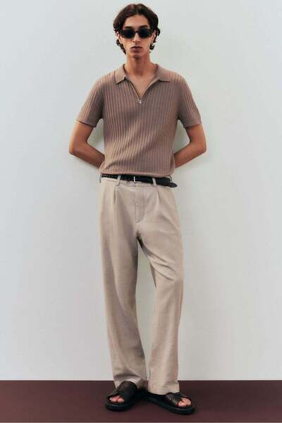 H&M Relaxed Fit linen-blend trousers