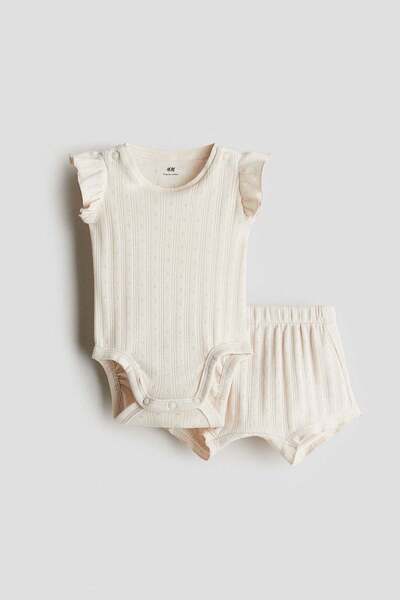 H&M طقم قطني من قطعتين