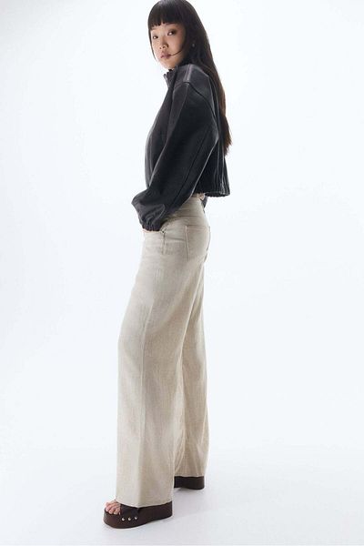 H&M Wide linen-blend trousers