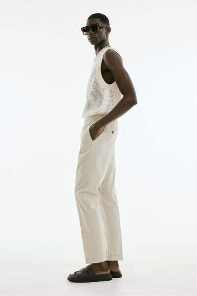 H&M Regular Fit Cropped cotton trousers