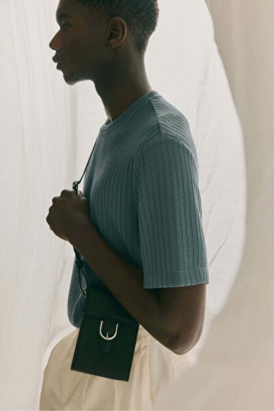 H&M Regular Fit Rib-knit T-shirt