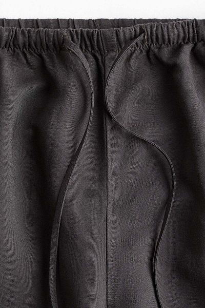H&M Straight linen-blend trousers