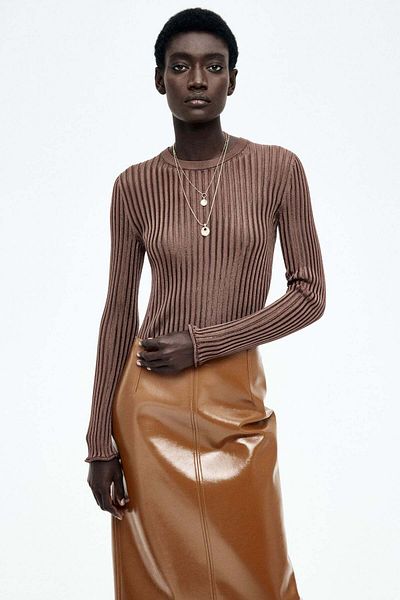 H&M Sheer rib-knit top