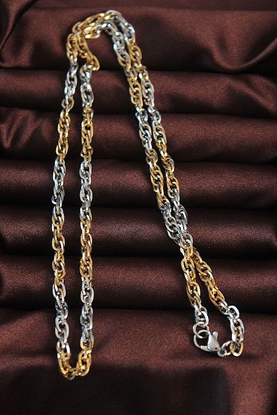Skygo 316L Steel Double Color Hallow Model Necklace - Tj-Erk1368