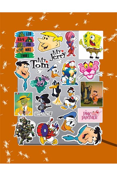 hediyenebak Old Cartoons Sticker Set |   Laptop Agenda Pc Tablet Phone Notebook Sticker Bullet Journal