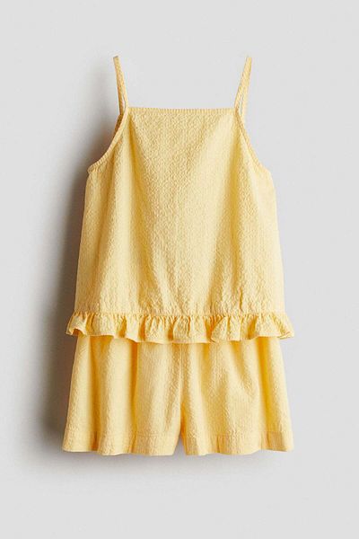 H&M 2-piece cotton strappy top and shorts set