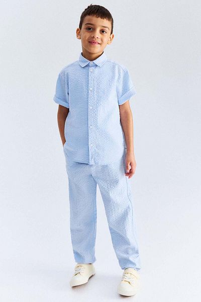 H&M Cotton seersucker trousers