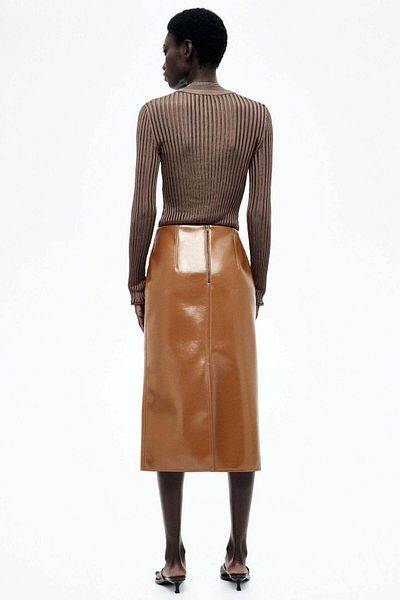 H&M Coated pencil skirt