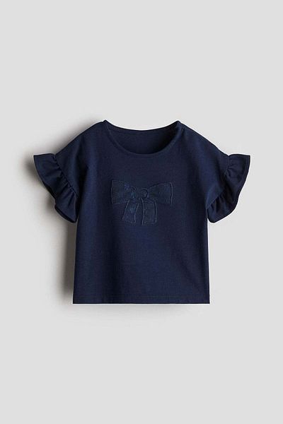 H&M Appliquéd cotton top
