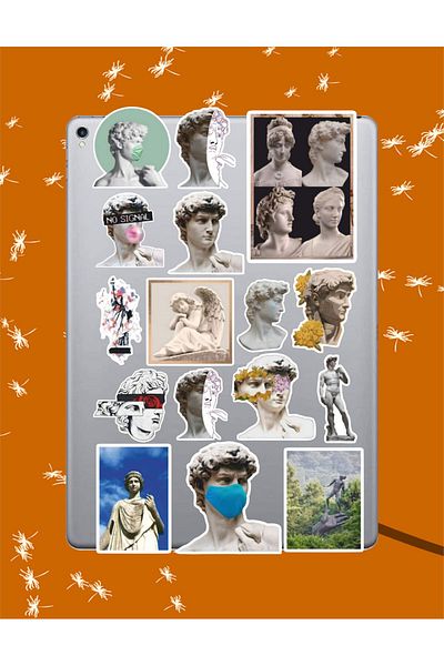 hediyenebak David David Sculpture Sticker Set |   Laptop Agenda Pc Tablet Phone Notebook Sticker Bullet Journal