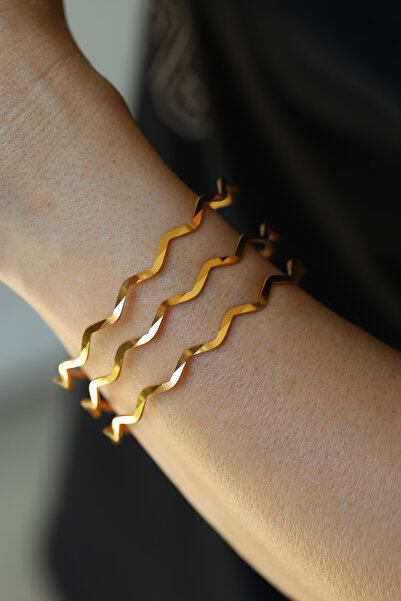 Yenigün Kuyumculuk Hediyelik Yatırımlık Üçlü Zikzak Ajda Altın Bilezik