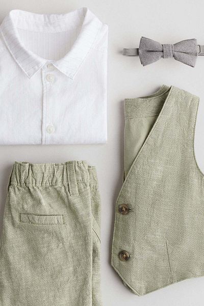H&M 4-piece linen-blend dressy set