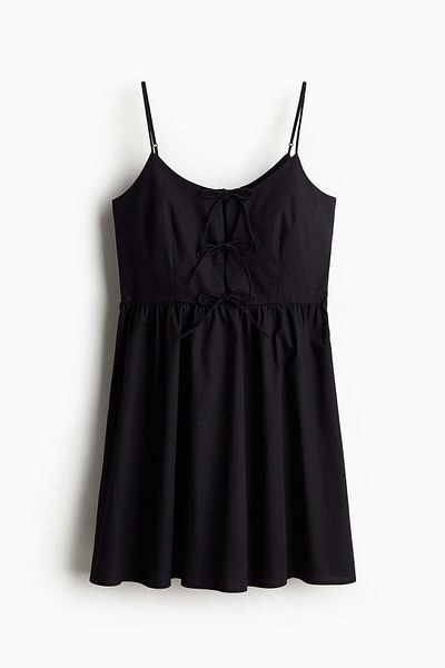 H&M Tie-detail Poplin Dress