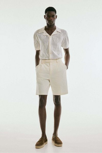 H&M Regular Fit Jacquard-knit Resort Shirt
