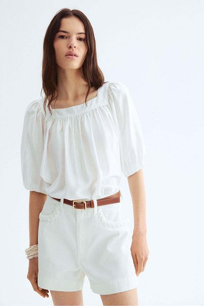 H&M Balloon-sleeved blouse