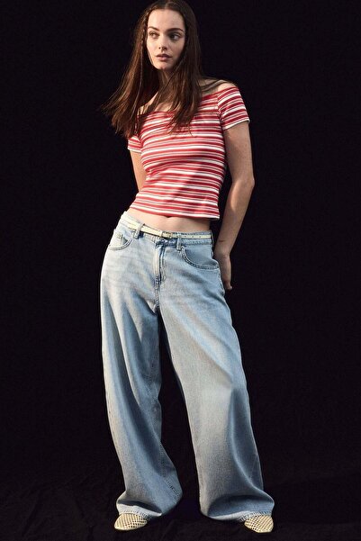 H&M Ribbed boat-neck top