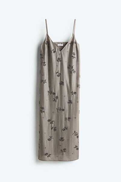 H&M فستان مزين بالخرز