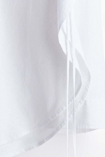 H&M Tie-detail linen-blend shirt