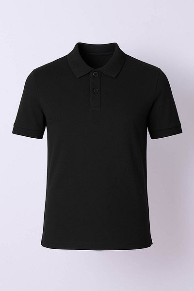 trender Polo Neck Black Men's T-Shirt 2127
