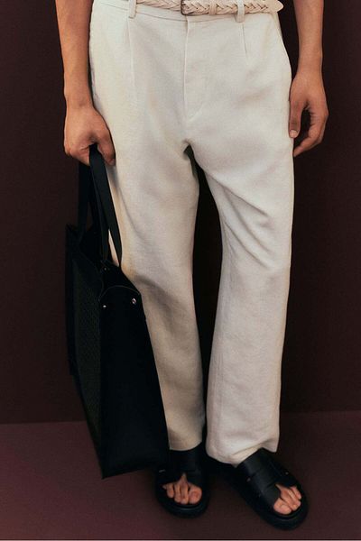H&M Relaxed Fit linen-blend trousers