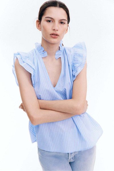 H&M Frill-trimmed blouse