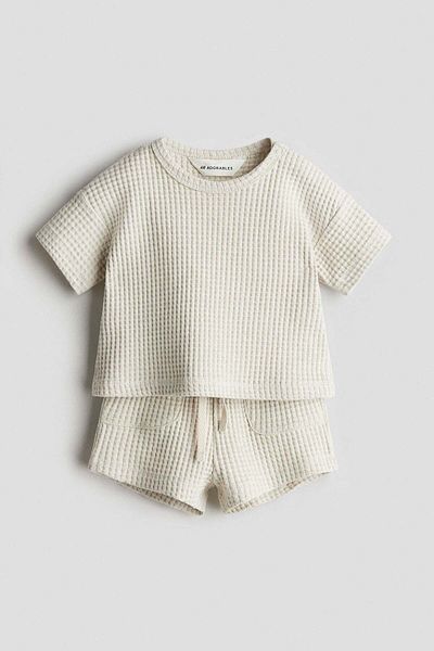 H&M 2-piece waffled cotton set