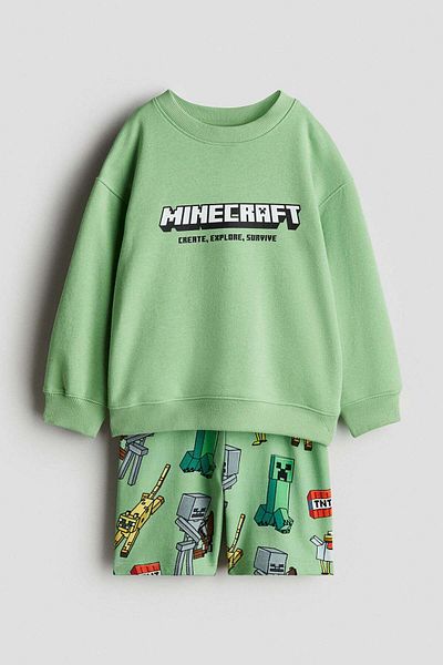H&M 2-piece printed sweatshirt set