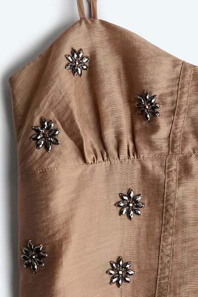 H&M Sheer embellished strappy dress