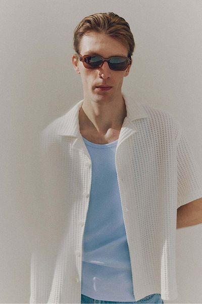 H&M Loose Fit Waffled resort shirt