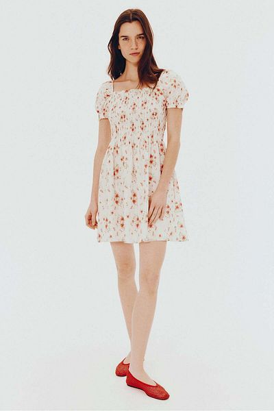 H&M Smocked poplin dress