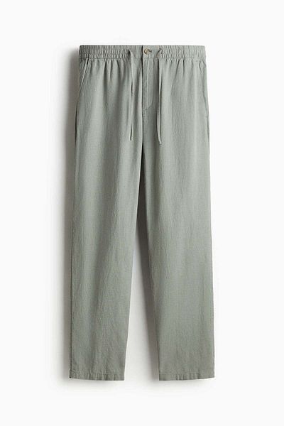 H&M Regular Fit Linen-blend Trousers