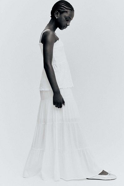H&M Smocked tiered skirt